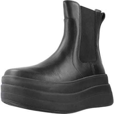 FitFlop F-Mode Stack Leather Chelsea Boots ZWART - Maat 37