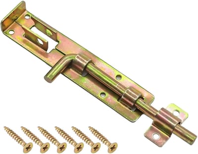 Verzinkte deurhaak 180 mm - Versterkte bolt sluiting met schuifstrip voor tuinhuis en stallen inclusief schroeven, veilig en duurzaam