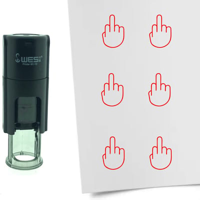 CombiCraft Stempel Middelvinger 10mm rond - Rode inkt