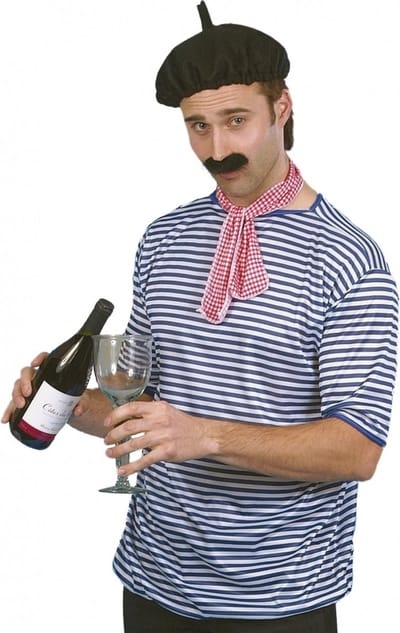 Fransman accessoires setje - volwassenen - shirt, baret, sjaal - Frans kostuum accessoires - Carnaval
