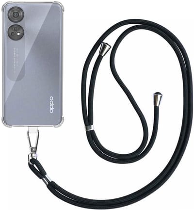 Telefoonhoesje Geschikt voor Oppo Reno 8T 4G Transparant Schokbestendig met Afneembaar Universeel Telefoonkoord - Backcover Case Siliconen ShockProof with Lanyard - Smartphonica geschikt voor Oppo Reno8T 4G