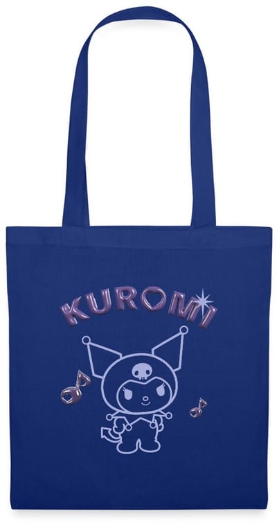 Kuromi Omtrekontwerp Met Paarse Chrome Letters Tas Van Stof Schoudertas