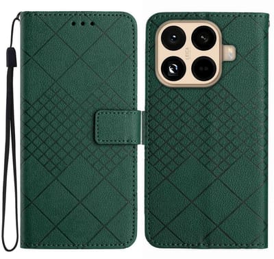 Coverup Hoesje - Geschikt voor Xiaomi 15T Pro Hoesje - Coverup Rhombus Book Case - Groen
