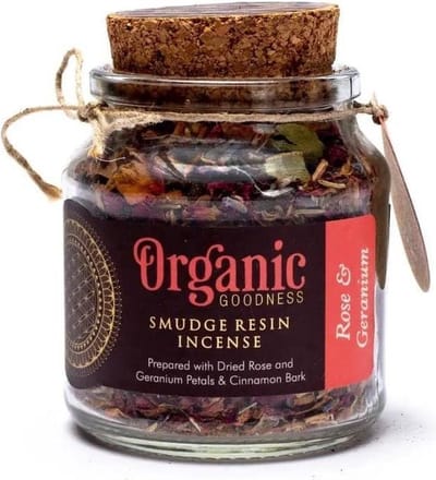 Organic Goodness - Roos en Geranium - Wierookkruiden - Smudgekruiden - (80 gram)