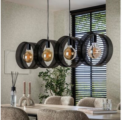 Hanglamp 4L ring geperforeerd - Charcoal