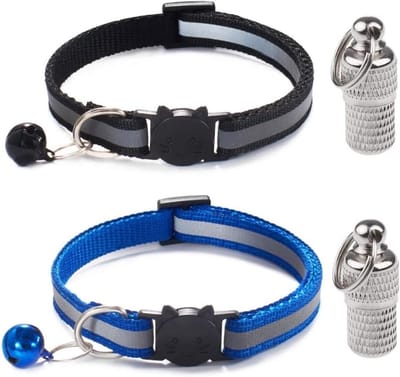 Golden crown - Kattenhalsband - Verstelbaar - Veiligheid - Blauw/Zwart - Anti-wurging - Geschikt voor kittens en puppy's