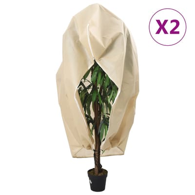 vidaXL - Plantenhoezen - met - ritssluiting - 2 - st - 70 - g/m² - 1,2x1,8 - m