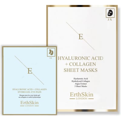 Hyaluronzuur & Collageen Masker - 3 vellen + Hyaluronzuur + Collageen Hydrogel Oogkompressen 5 X 2
