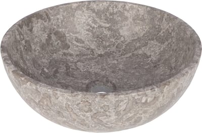 Opbouw waskom Differnz Marmor rond 40cm marmer grijs