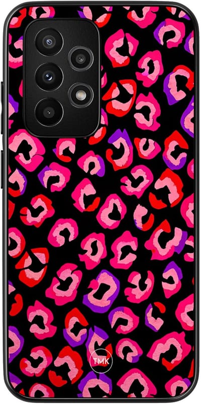 Hoesje geschikt voor Samsung Galaxy A52 5G - Luipaard neon - Multi - TPU case - Luipaardprint - Hardcase zwart telefoonhoesje
