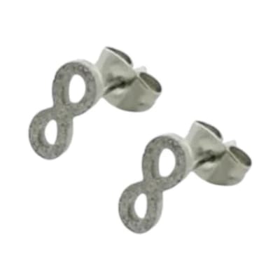 Aramat Jewels | Oorbellen | Stalen Infinity Oorbellen - Zilverkleur - 11x4mm | | | |11mm | Staal | Kinderen, Volwassenen | Verkleurd niet