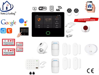 Draadloos alarmsysteem voor woning/camper/boot/caravan werkt met wifi en sim kaart en met spraakgestuurde apps. (Nederlands of Frans stem en tekst). ST01A-67
