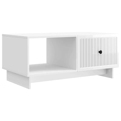 vidaXL - Salontafel - Hoogglans - Wit - 90 - x - 50 - x - 40 - cm - Bewerkt - hout