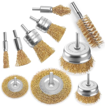 Draadborstelset voor Hout- en Metalen Reiniging - 10 Stuks
