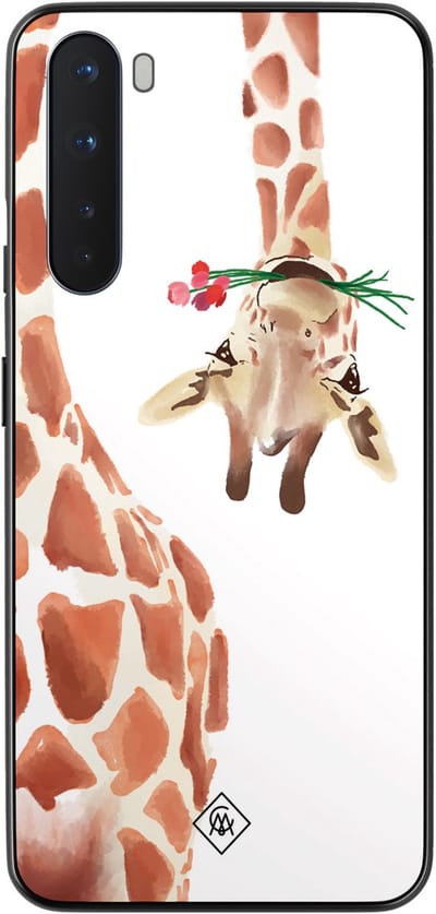 Casimoda® hoesje - Geschikt voor OnePlus Nord - Giraffe - TPU - Backcover - Bruin/beige - Giraffe