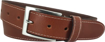 Mannen Riem | Heren Riem | Leren Riem | Lederen Riem | Kleur: cognac | 3,5cm breed | Riemmaat: 85cm (totale lengte: 100cm) | 100% echt leer | Nikkelvrije gesp