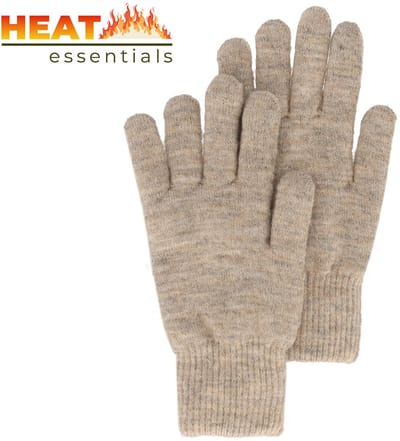 Heat Essentials - Handschoenen Dames - Camel Melange - One Size - Gebreid - Warm en Zacht