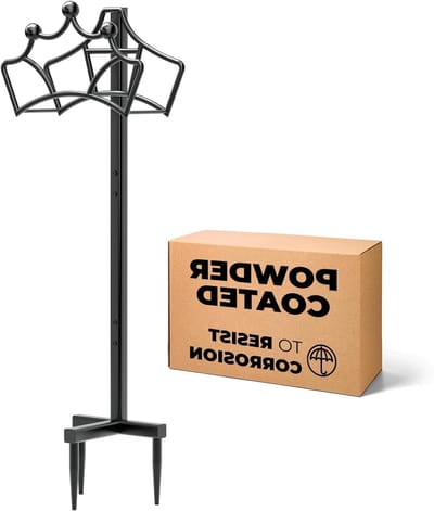 Tuinslanghouder - Slanghanger - Tuinonderhoud - Roestbestendig ontwerp - 125 voet capaciteit - Zwart