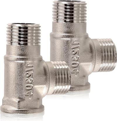 Roestvrijstalen T-stuk 1/2 inch, 3-weg verbinding voor water en olie, DN15 T-connector, duurzame wateraansluiting