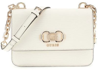 GUESS schoudertas Salinge Flap Crossbody Bag Cream White crème