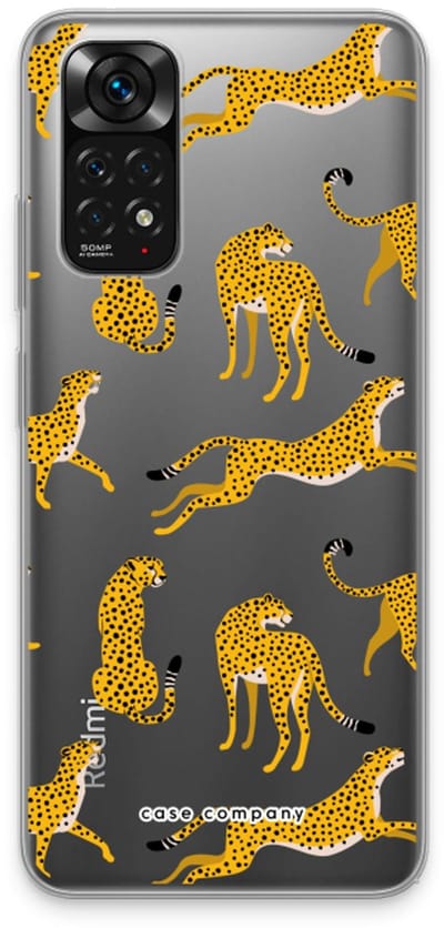 Case Company® - Hoesje geschikt voor Xiaomi Redmi Note 11 hoesje - Luipaard - Soft Cover Telefoonhoesje - Bescherming aan alle Kanten en Schermrand