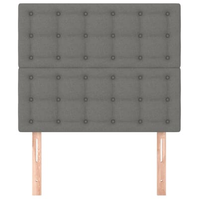 vidaXL - Hoofdbord - donkergrijs - 90x5x118/128 - cm - stof