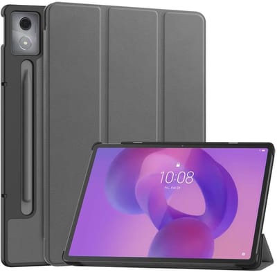 Coverup Tablethoes geschikt voor Lenovo Idea Tab Pro Hoesje - Tri-Fold Book Case met Wake/Sleep - Grijs