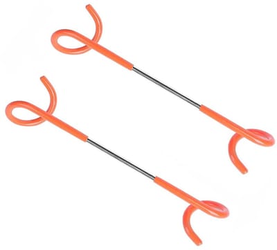 Dailygoody - Camping Haak Hanger - Lantaarn Lamp Hanger - Sterk Staal - Oranje - Opknoping voor Vissen - Geschikt voor Reizen en Avontuur
