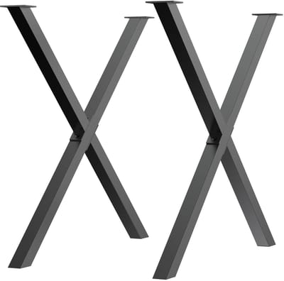 JAQZY Tafelpoten - Set van 2 - X-Vorm - 80 x 4 x 72 cm - Voor Bureaus, Bijzettafels en Eettafels - Hoogwaardig Staal - Zwart