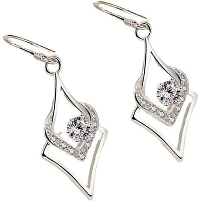 Echt 925 Sterling Zilver Zirkonia Sieraden Oorbellen Voor Vrouwen Aros Mujer Oreja Bizuteria Orecchini Diamant Druppel Oorbellen Doos wit