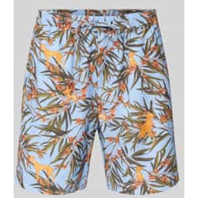 regular fit short van mix van katoen en lyocell