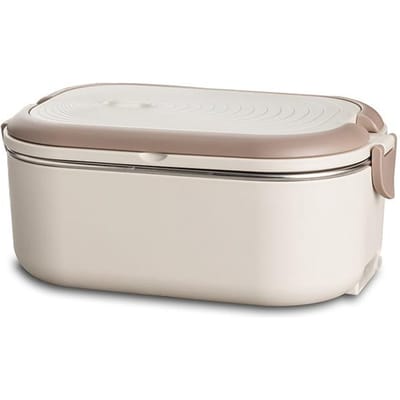 Boîte à lunch électrique 220V 110V en acier inoxydable, chauffe-plats, boîte à bento chauffante 1L, prise UE US, chauffage thermostatique pour école et bureau 18W 110 - US Plug white