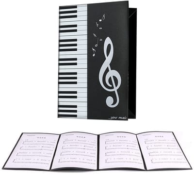 Dailygoods - Cosensi - Dailygoods - Dailygoody - 4-zijdige muziekmap - muziekmap A4 - ideaal voor studenten - transparante folierails - geschikt voor piano gitaar viool - houdt documente...