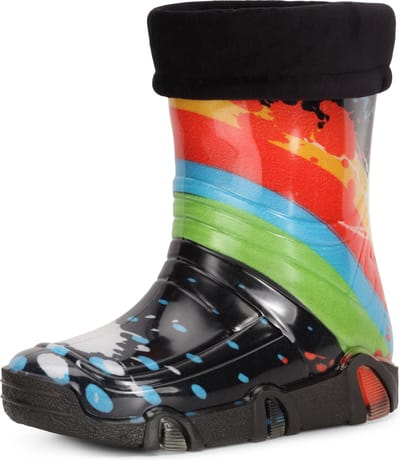 Ladeheid Kinder Regenlaarzen - Rubber - Hoog - PVC – Waterdicht - LA-ZT-Szuwarek2020 - Zwart patroon-34 - 21/22