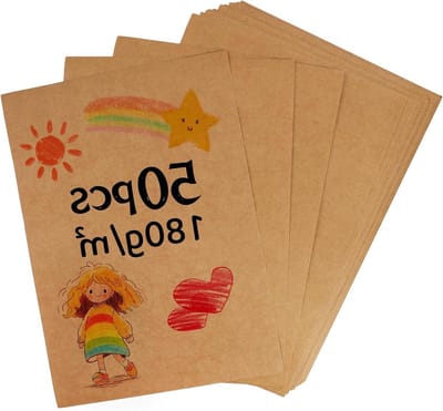 ByShane - Kraft papier A4 knutsel karton gekleurd papier 50 vellen 180 g/m² bruin knutselpapier voor knutselen afdrukken verpakking kaarten labels en vintage projecten
