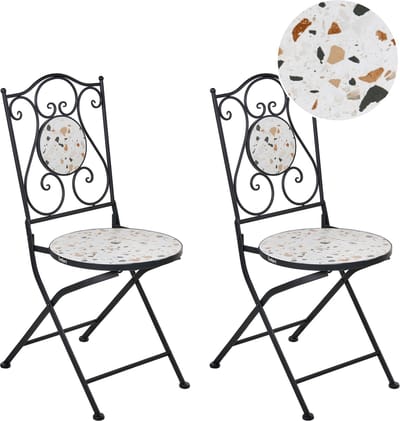 ARTENA - Set van 2 tuinstoelen - Zwart - IJzer