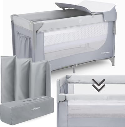 3-in-1 Reiswieg en -Bed voor Baby en Peuter met Commode en Matras - Inclusief Transporttas
