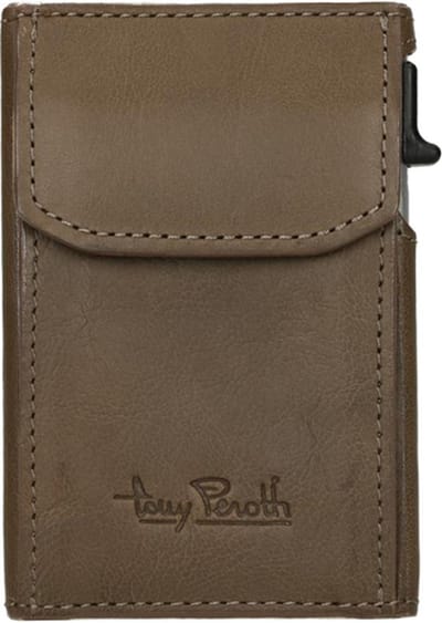 Tony Perotti Aluminium creditcardhouder met kleingeldvak - Taupe