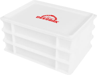 Alpac Deegbak - Deegkrat - 400 x 300 x 70 mm - 3 Pizzabollenbakken + 1 Deksel