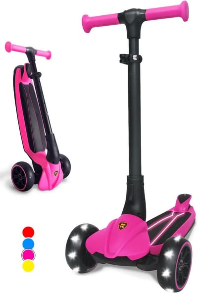 Opvouwbare Scooter voor Kinderen van 3 tot 6 Jaar met LED Wielen en Instelbare Hoogte