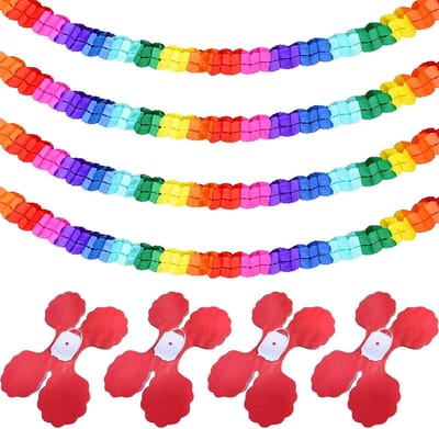 Allecto Plus - Set van 4 feestslingers voor verjaardagsfeesten en bruiloften met carnaval thema voor kinderkamerdecoratie etc.