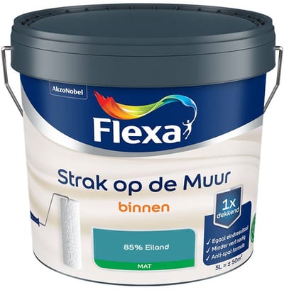 Flexa - Strak Op De Muur Binnen Mat - 85% Eiland - Mengverf - 5 L