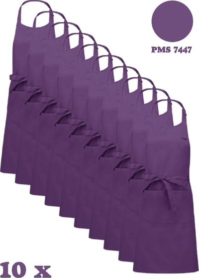 Awesome-Gifts - Horeca schort - Keukenschort - Kookschort - Barbecueschort - onbedrukt - 76 x 90 cm - per 10 stuks - Purple