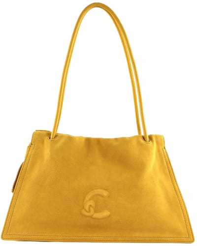 COCCINELLE Leren Schoudertas Dulse Suede Shoulderbag Soleado / Soleado Geel