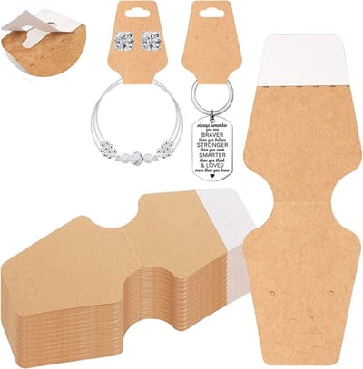 200 Stuks Armband Display Kaarten voor Sieraden Verpakking - Zelfklevende Kaarthouders voor Kettingen en Sleutelhangers