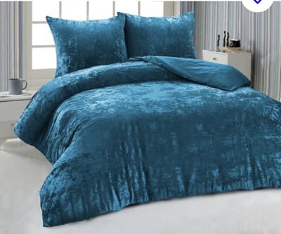 Velvet Couture Dekbedovertrek - 200x200/220 cm - Crushed Velvet-Petrol