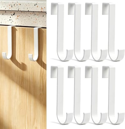 Multifunctionele Haakjes voor Deur en Radiator, 8 Stuks, Ideaal voor Kleding, Badkamer en Keuken, Waterdicht en Ruimtebesparend