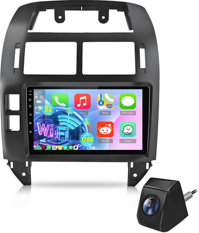 Cestovet Autoradio - Geschikt voor VW Polo 9N 2001-2009 , - Android 15 - 6+128 GB - Draadloos Carplay - GPS-navigatiesysteem & Stuurwielbediening & Bluetooth & Wifi & 4G-LTE & Achteruitrijcamera & 8-core & Zwart & DSP & EQ