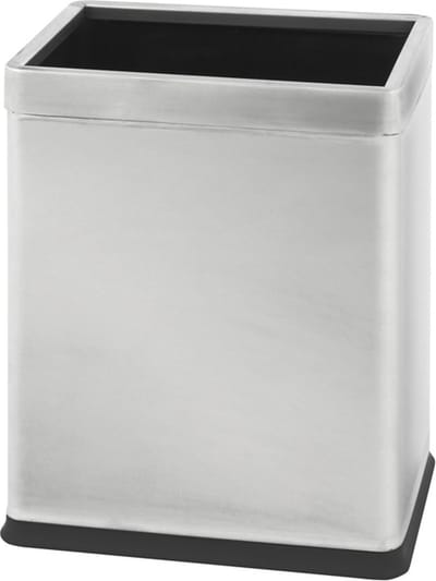 V-Part - Dubbelwandige papierbak 10 liter - Stainless steel - mat RVS - Prullenbak