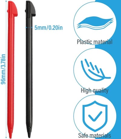 Dailygoods- DS-pen Set van 4 - Nauwkeurige Controle - Kunststof - Compatibel met 3DS/3DS XL - Schermbescherming - 9,5 cm Lang - Stylus